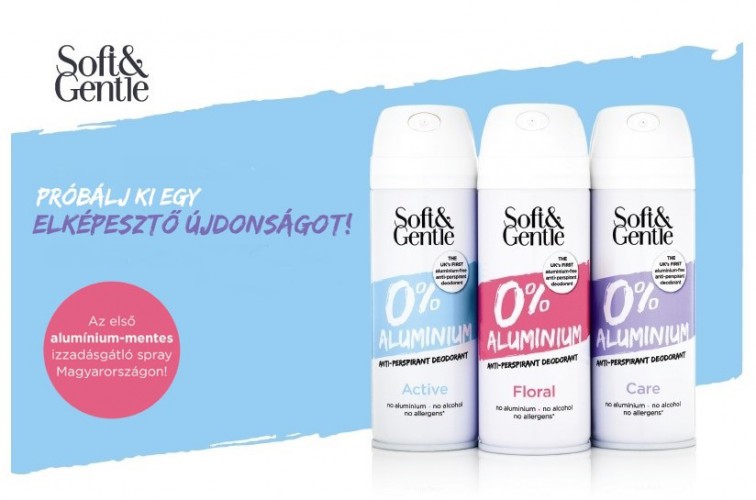 A Soft & Gentle bemutatja Magyarország első alumínium-mentes izzadásgátló spray-jét