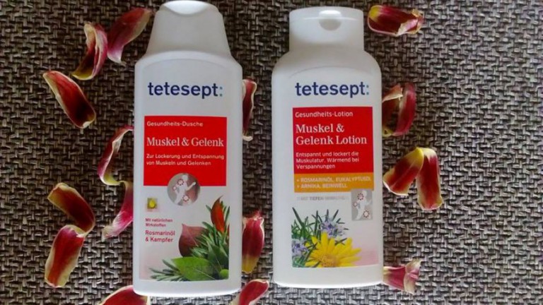 Teszteltük a tetesept Izom & Ízület testápolót és tusfürdőt